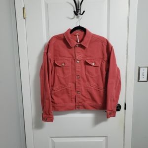 FREE PEOPLE Salmon Trucker Jacket